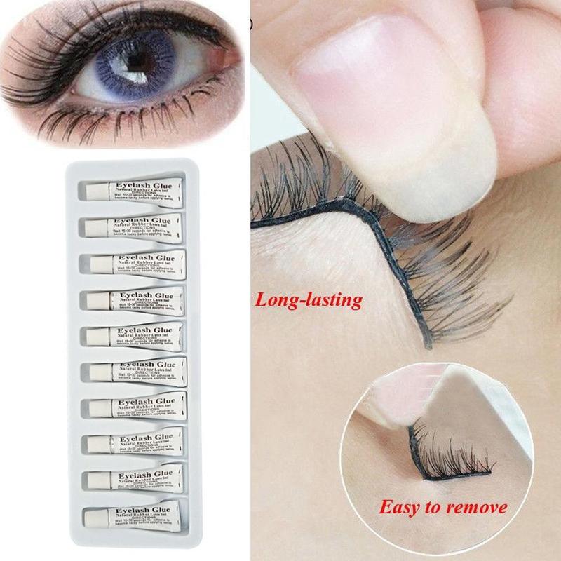 10-pack of false eyelash glue, strong adhesion, gentle on skin, multi-purpose glue.